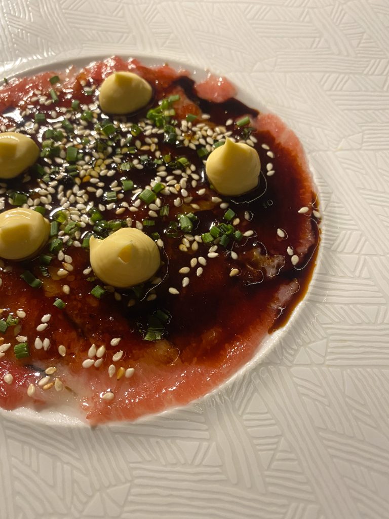 Tuna Carpaccio at Kaiseki by Chef Patron Noel Azzopardi in Valletta