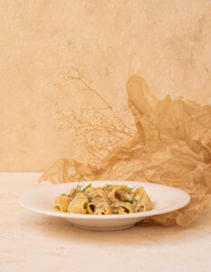 Conciglioni Pasta with Braised Beef, nuts & machengo- by Rebecca Borg - @Muza Restaurant WEB